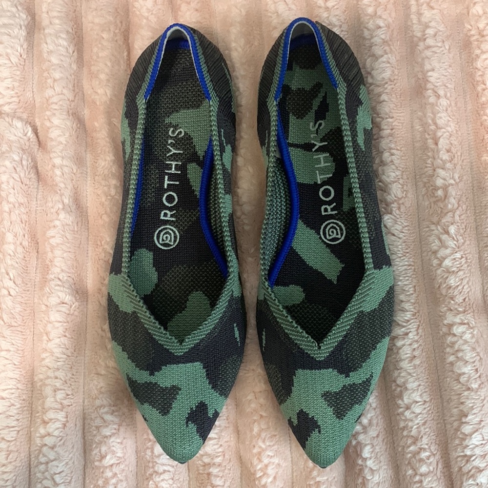 Rothy’s Camo Print The Point Flats